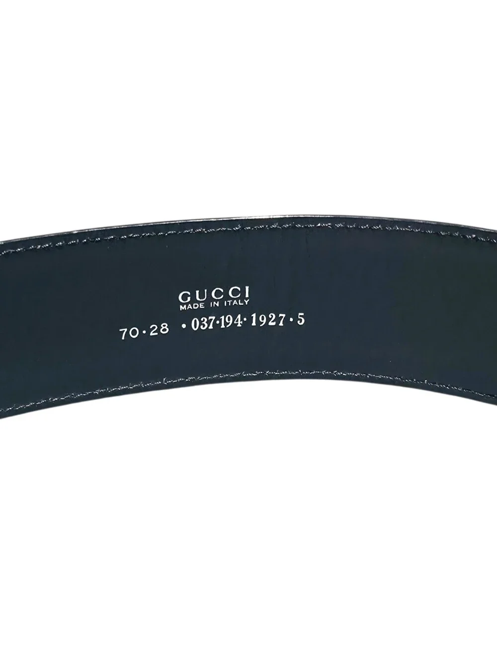Gucci Wide Navy Leather Belt with Silver Horsebit Accent